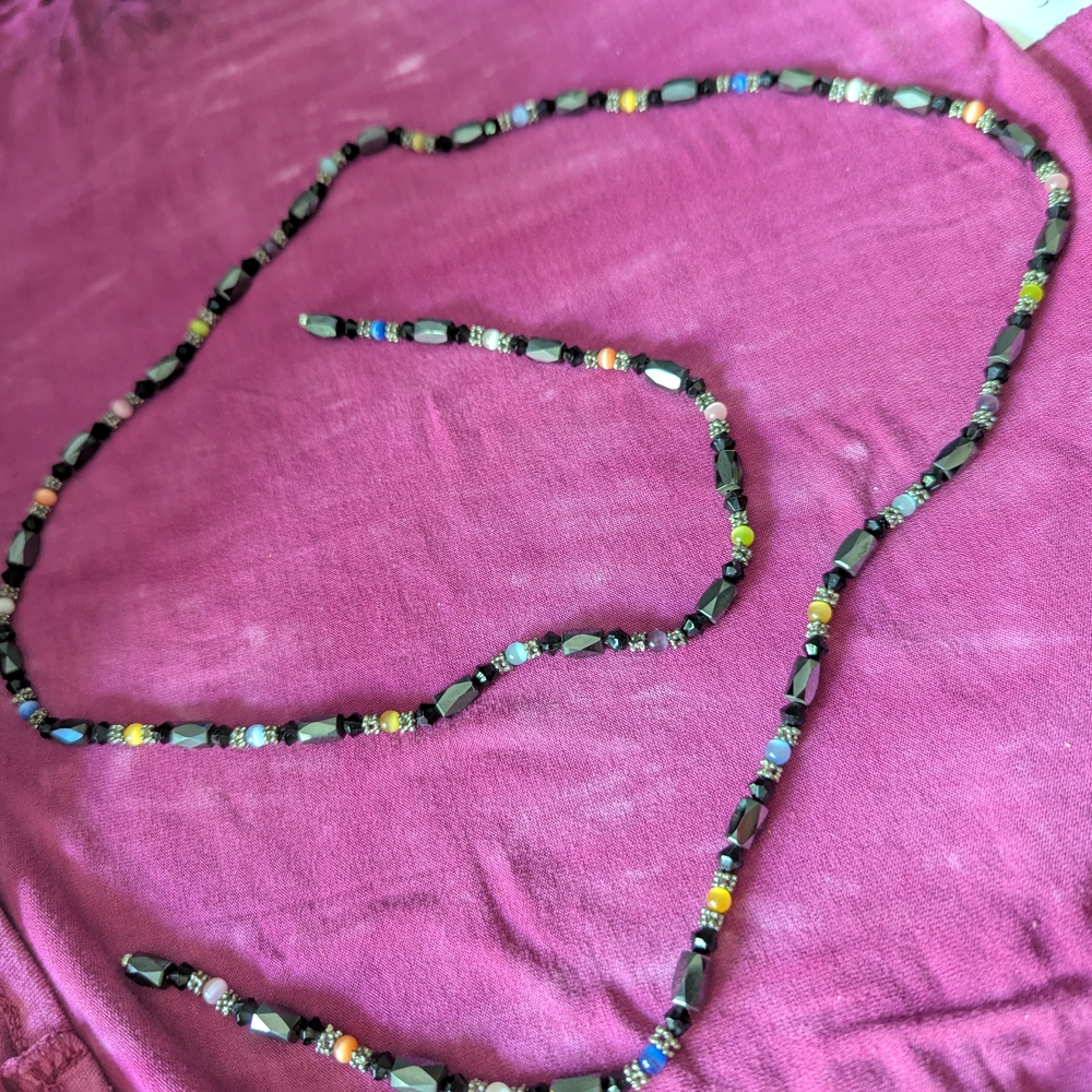 Elegant Black and Multicolor Beaded Necklace